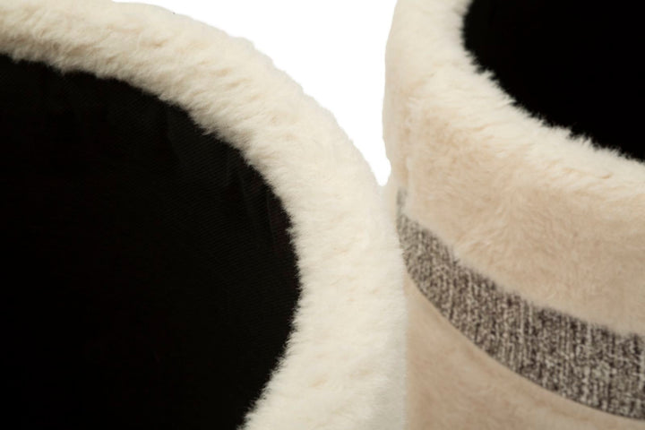 Juego de 2 pufs tapizados crema con almacenaje – Saint-Moritz Collection