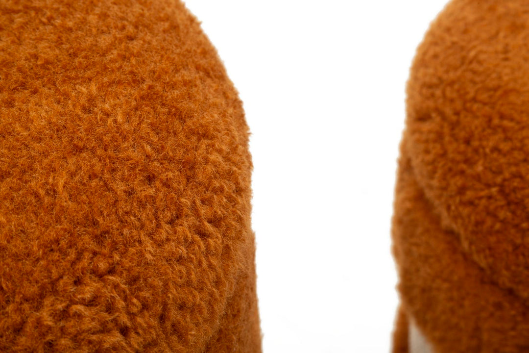 Juego de 2 pufs de terciopelo marrón con almacenaje – Saint-Moritz otomanas modernas