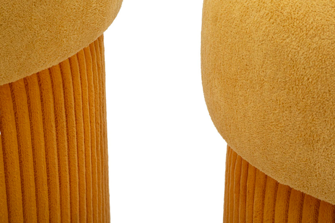 Juego de 2 pufs de terciopelo mostaza con almacenaje – Aspen diseño contemporáneo