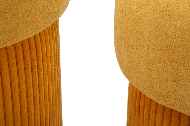 Juego de 2 pufs de terciopelo mostaza con almacenaje – Aspen diseño contemporáneo