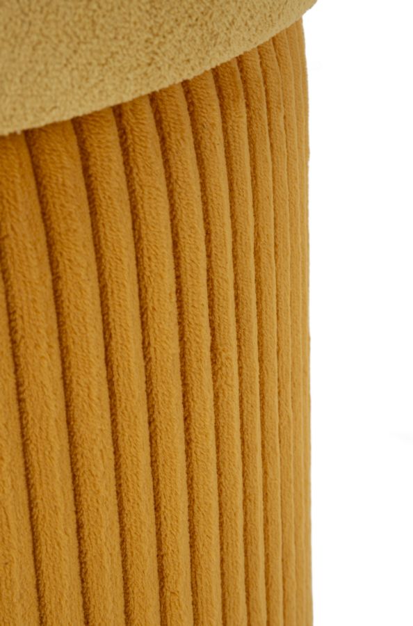 Juego de 2 pufs de terciopelo mostaza con almacenaje – Aspen diseño contemporáneo