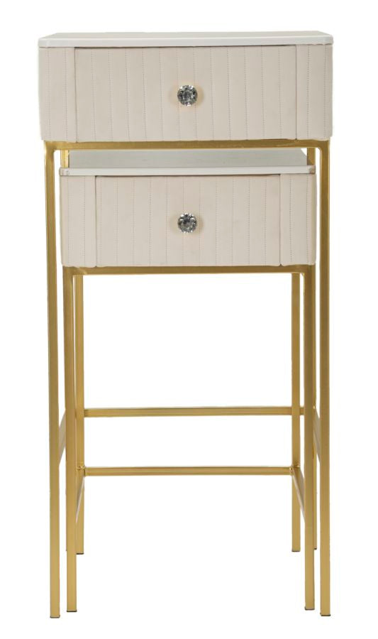 Juego de 2 mesas altas cuadradas con base dorada – Wedding Collection