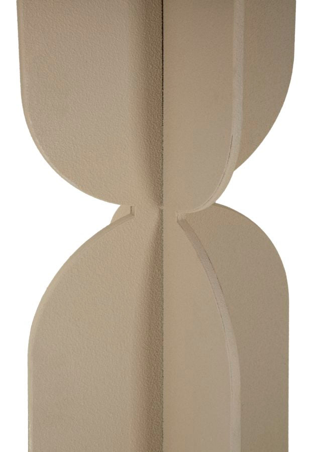 Mesa consola beige con base escultural – Dune recibidor moderno