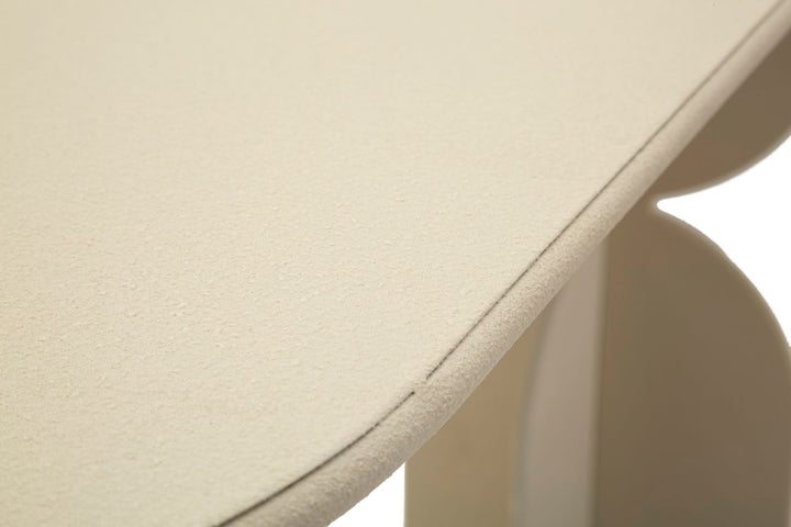 Mesa consola beige con base escultural – Dune recibidor moderno
