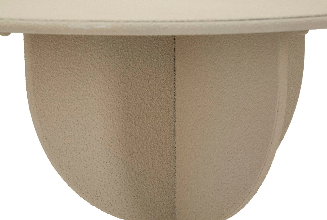 Mesa auxiliar redonda beige con base escultural – Dune diseño moderno
