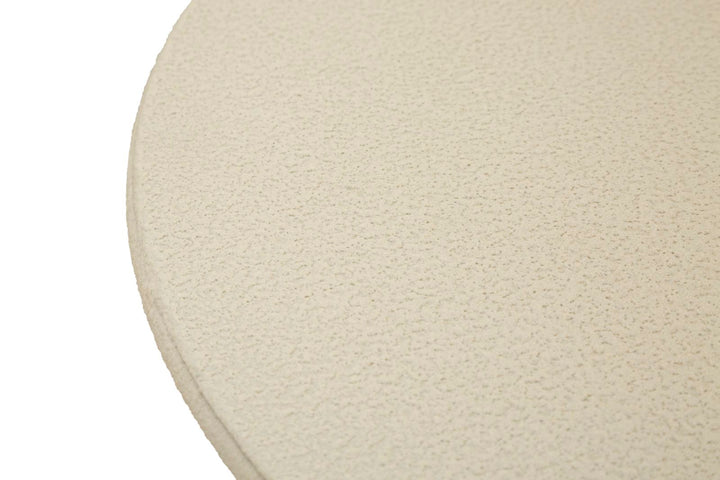 Mesa auxiliar redonda beige con base escultural – Dune diseño moderno