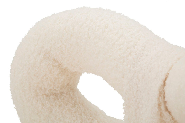 Mini silla tapizada blanca con patas de madera – Ilary asiento de acento