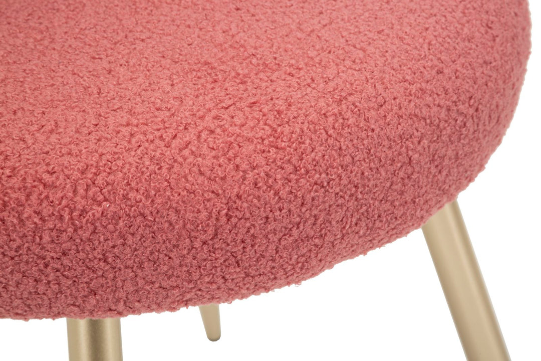 Mini silla tapizada rosa con patas de madera – Ilary asiento de acento