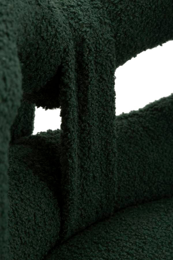 Mini silla tapizada verde con patas de madera – Ilary asiento de acento