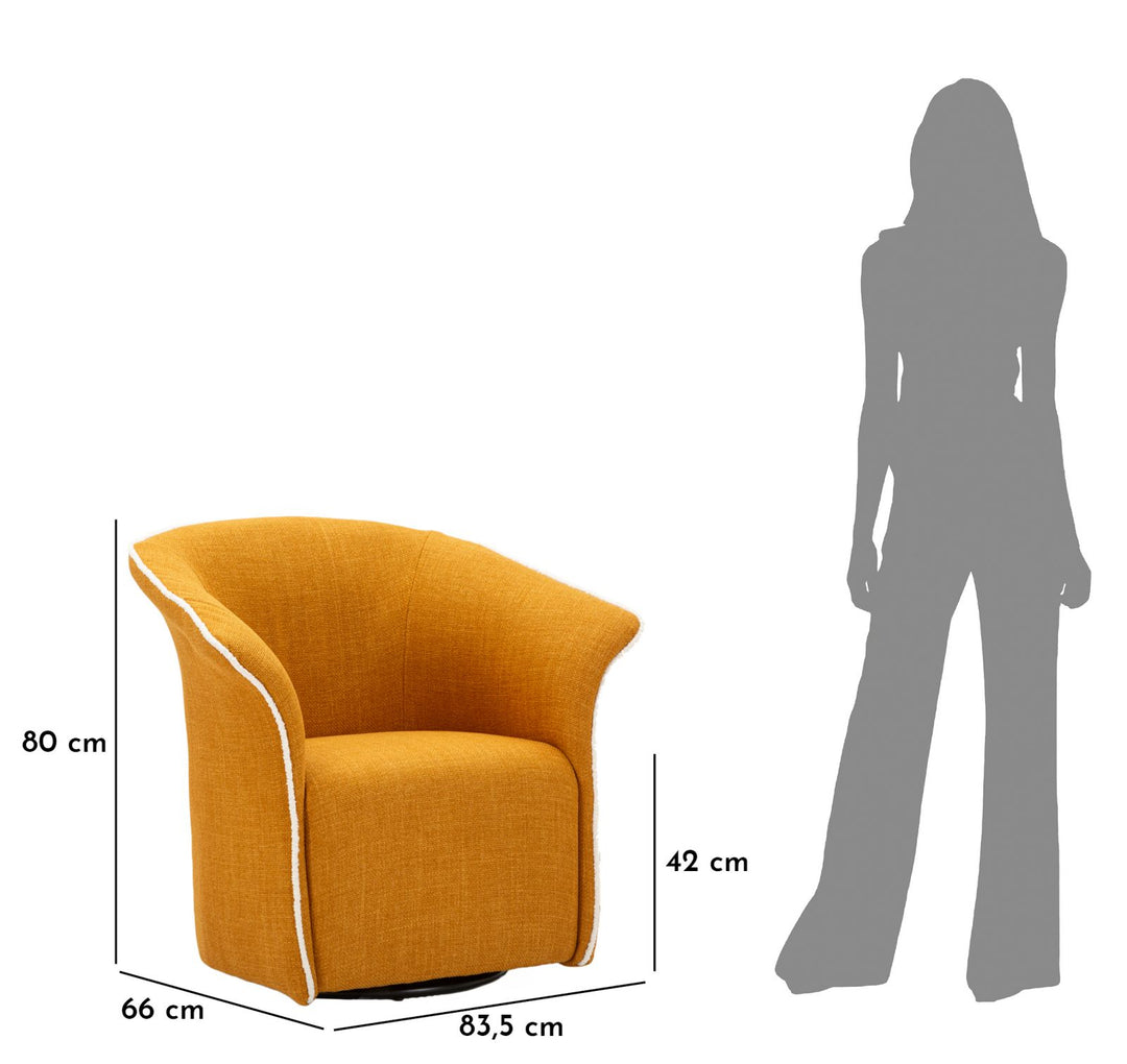 Sillón giratorio de terciopelo amarillo – Siena Senape sillón de acento