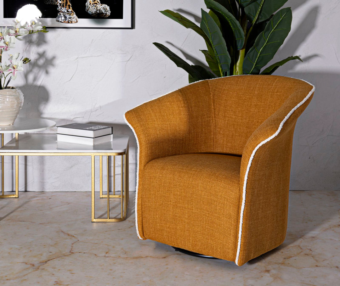 Sillón giratorio de terciopelo amarillo – Siena Senape sillón de acento