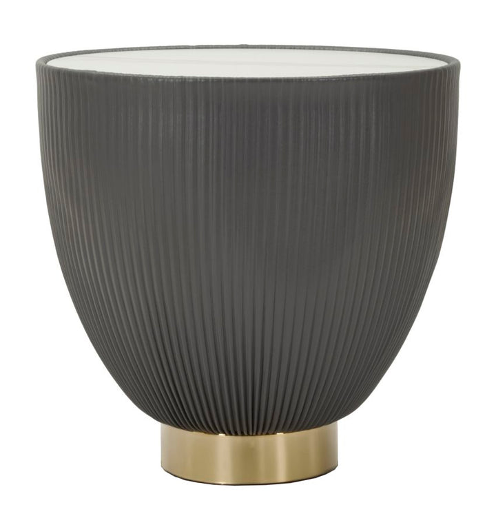 Mesa de centro redonda negra con base dorada – Elge estilo contemporáneo