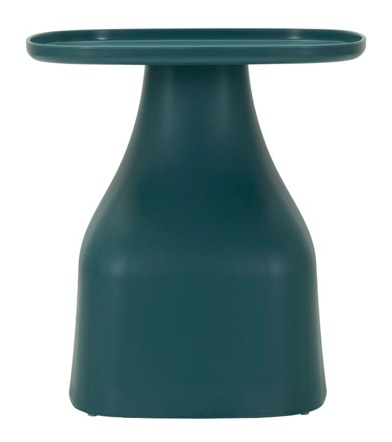 Mesa de centro redonda azul con base geométrica – Gea acento moderno