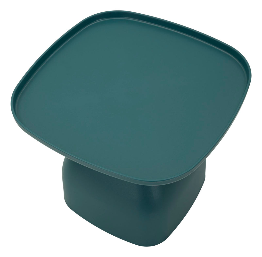 Mesa de centro redonda azul con base escultural – Gea estilo contemporáneo