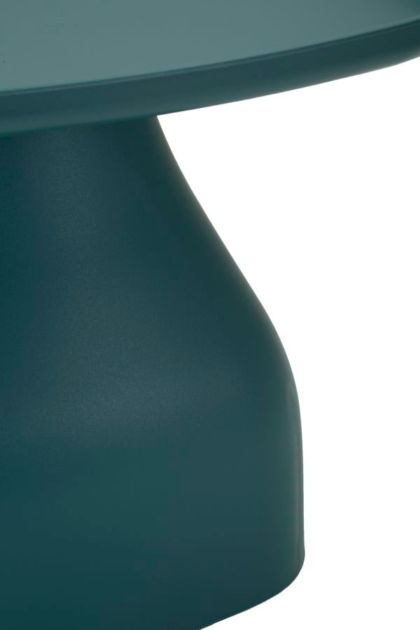 Mesa de centro redonda azul con base escultural – Gea estilo contemporáneo