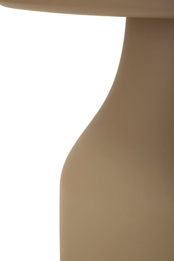 Mesa de centro redonda gris con base geométrica – Gea diseño contemporáneo