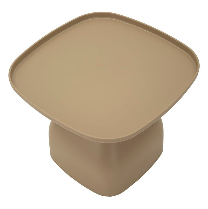 Mesa de centro redonda gris con base escultural – Gea acento moderno