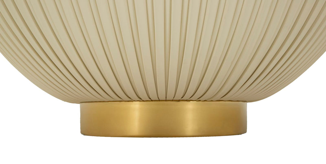 Mesa de centro redonda beige con base dorada – Elge diseño moderno