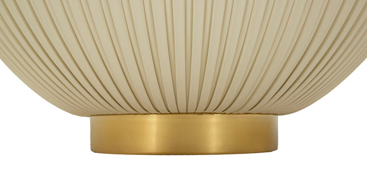 Mesa de centro redonda beige con base dorada – Elge diseño moderno