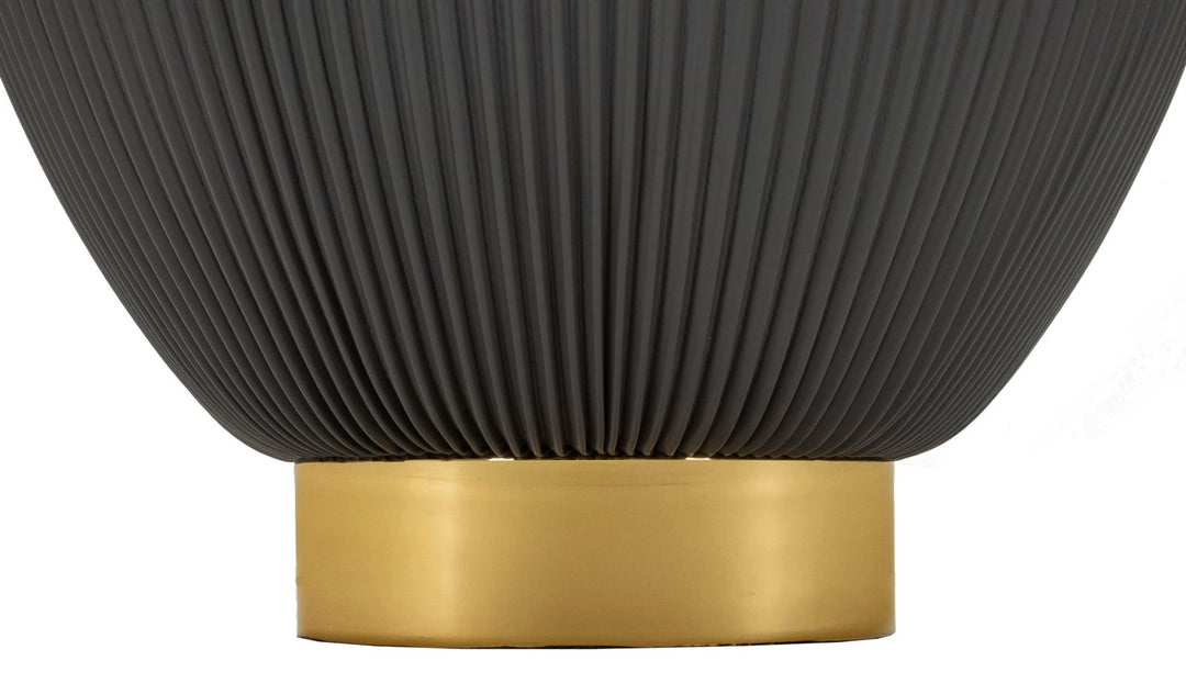 Mesa de centro redonda negra con base dorada – Elge estilo contemporáneo