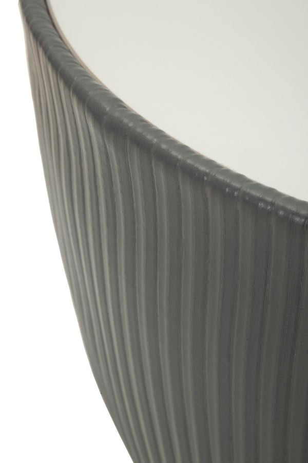 Mesa de centro redonda negra con base dorada – Elge estilo contemporáneo