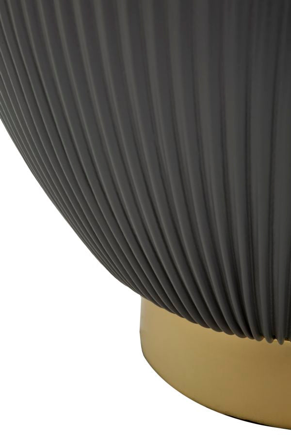 Mesa de centro redonda negra con base dorada – Elge estilo contemporáneo