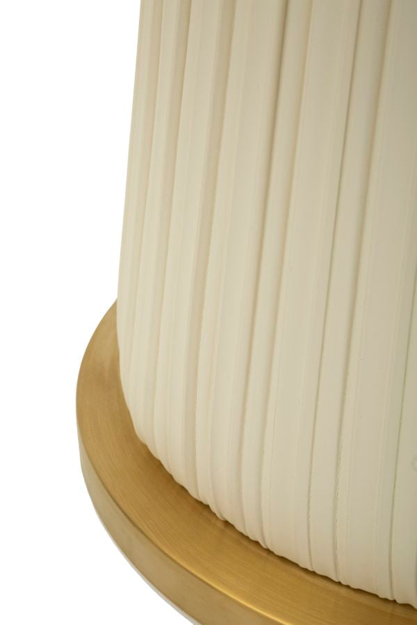 Mesa de centro redonda dorada con tapa de mármol artificial – Nova estilo contemporáneo