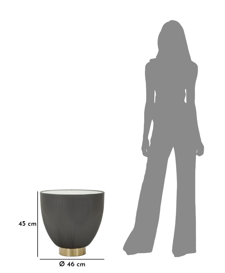 Mesa de centro redonda negra con base dorada – Elge estilo contemporáneo