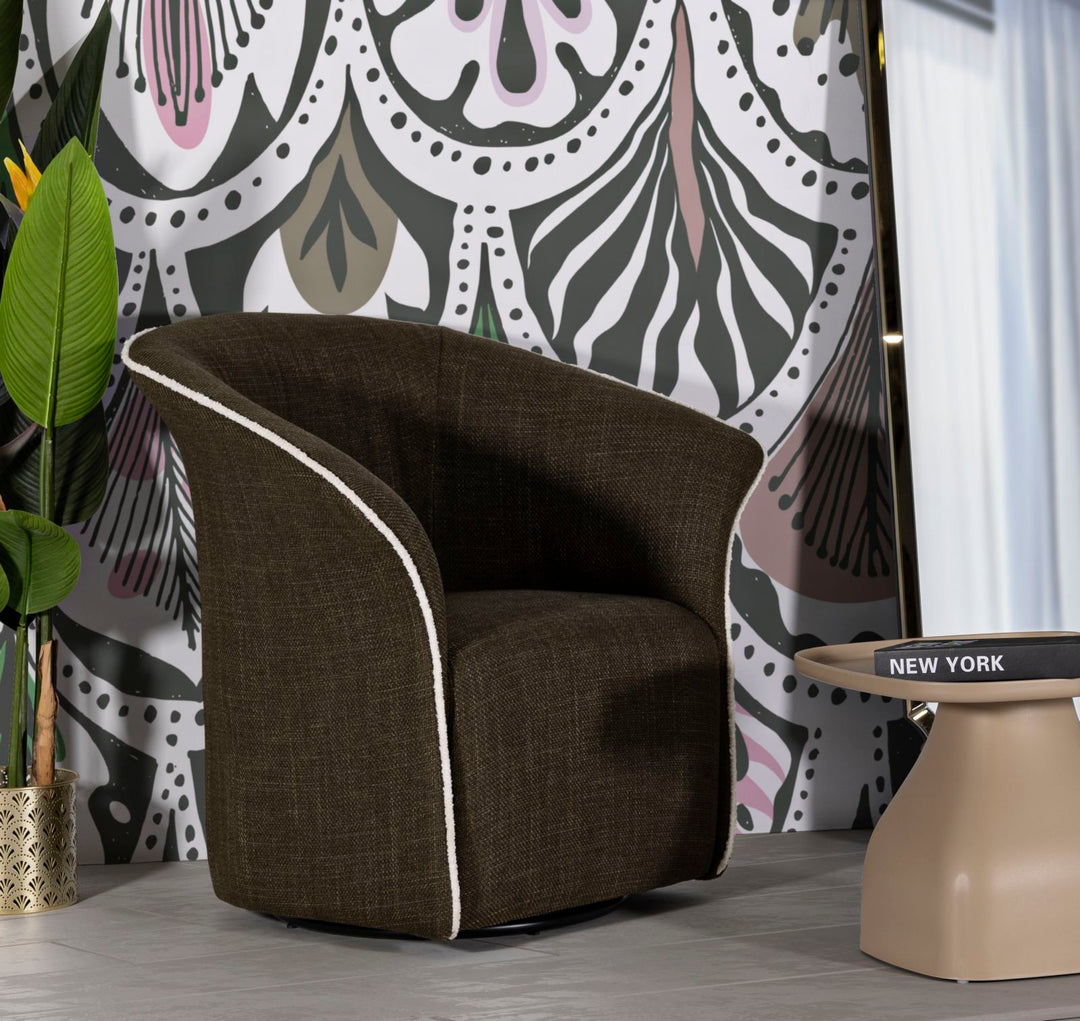 Sillón giratorio de terciopelo verde – Siena sillón de acento moderno