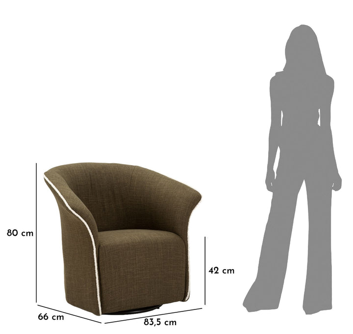 Sillón giratorio de terciopelo verde – Siena sillón de acento moderno