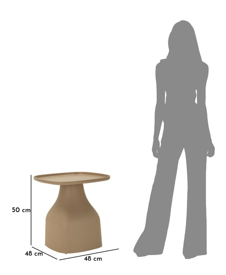 Mesa de centro redonda gris con base geométrica – Gea diseño contemporáneo