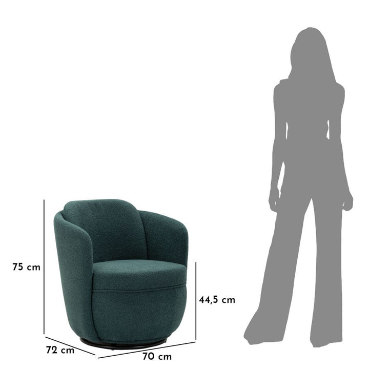 Sillón giratorio tapizado azul – Torino Otanio sillón de acento