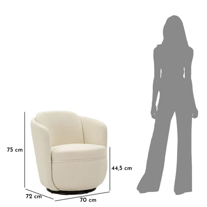 Sillón giratorio tapizado crema – Torino sillón de acento moderno