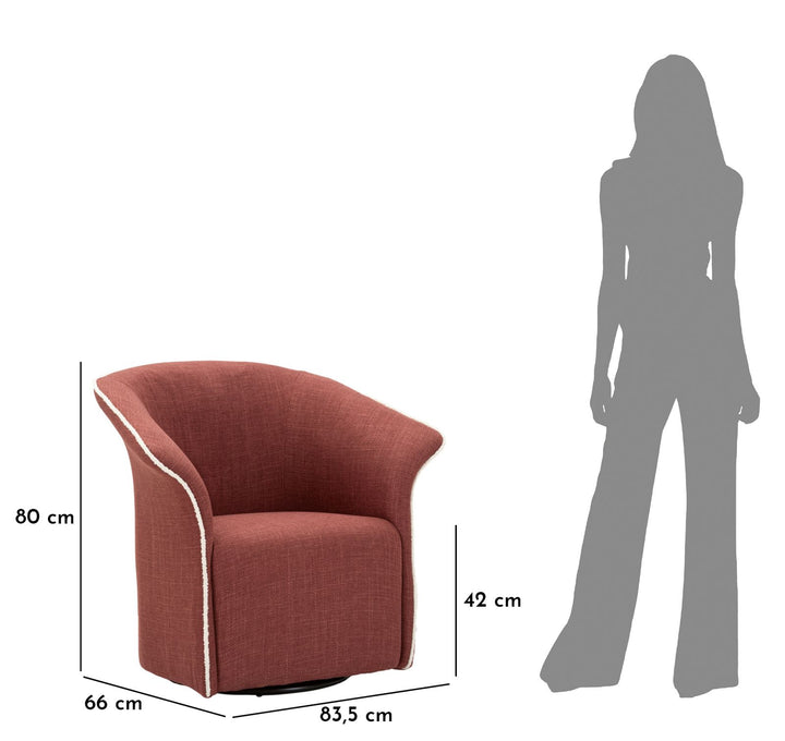 Sillón giratorio de terciopelo burdeos – Siena sillón de acento moderno