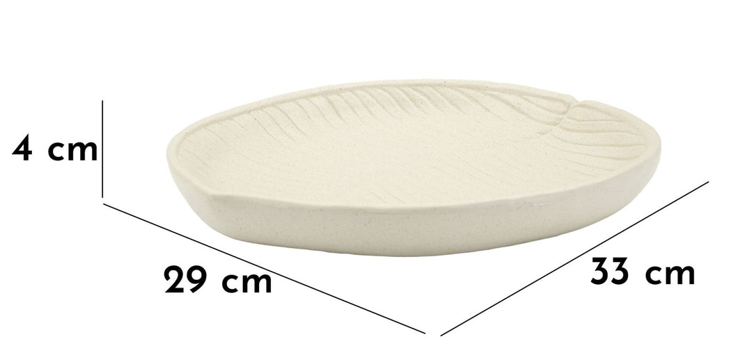 Bandeja decorativa redonda de resina blanca – Stons diseño moderno