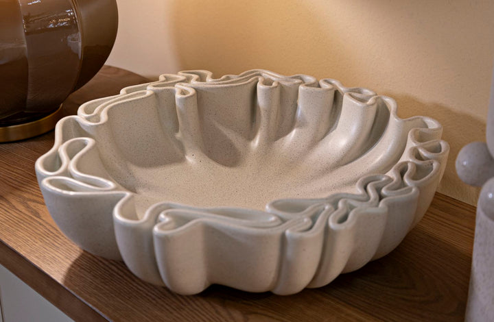 Cuenco decorativo de resina blanca – Stons Collection