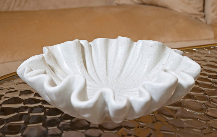 Cuenco decorativo de flor de resina blanca – Stons estilo contemporáneo