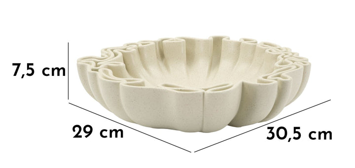 Cuenco decorativo de resina blanca de acento – Stons colección moderna