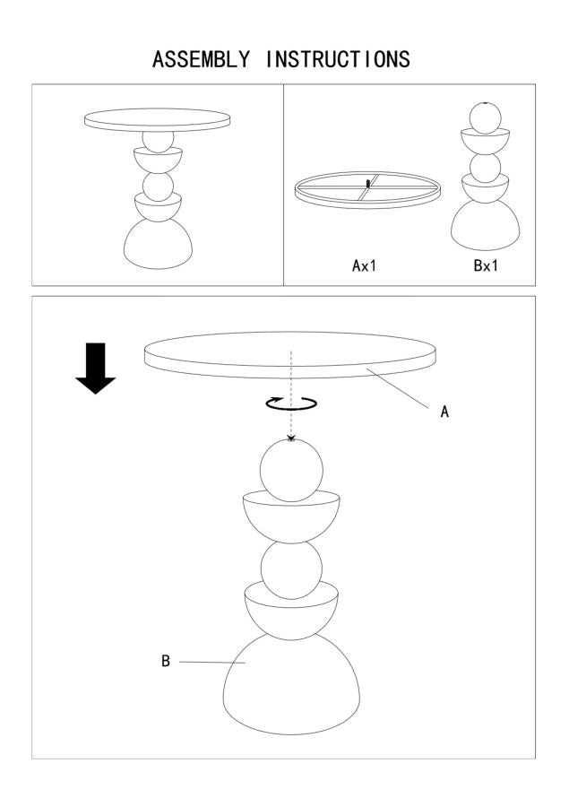Mesa auxiliar redonda beige con superficie de espejo – Dune acento moderno