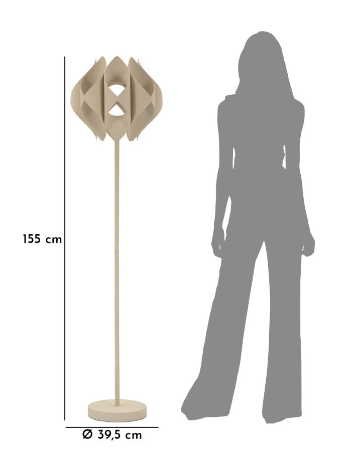 Lámpara de pie decorativa beige con pantalla – Space contemporánea
