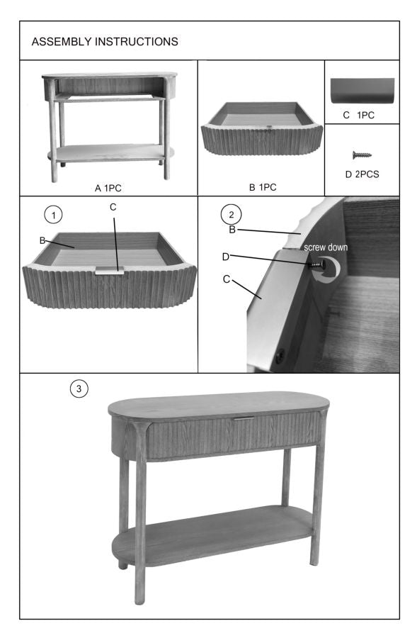Mesa consola de madera con almacenaje – Gothenburg recibidor moderno