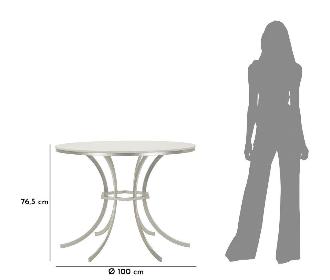 Mesa de comedor redonda con base dorada – Istanbul diseño elegante