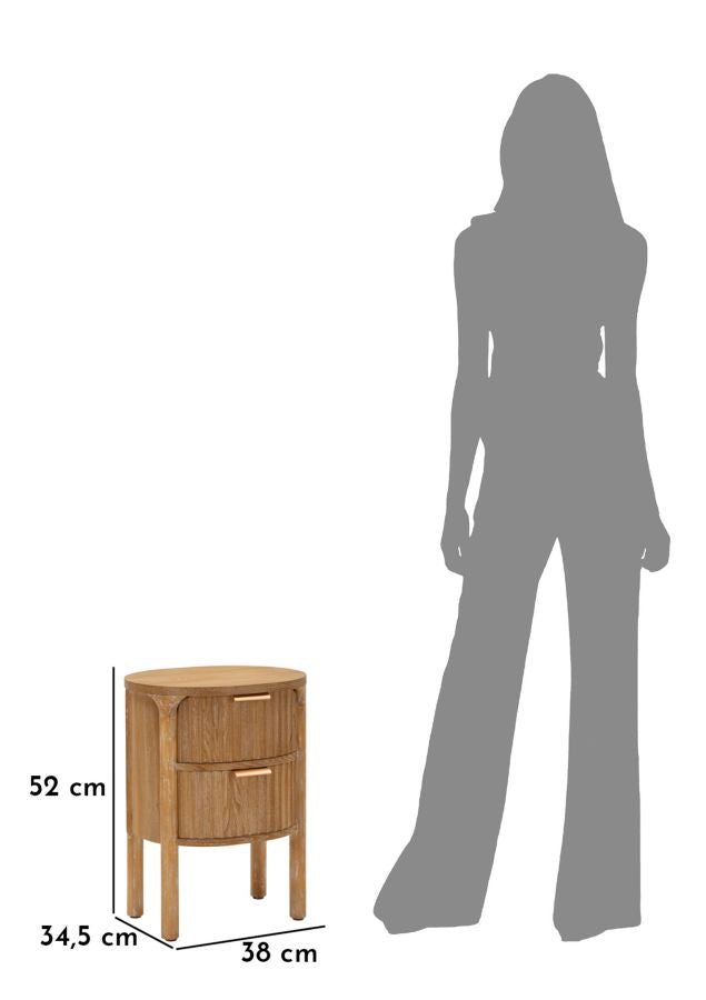 Mesita de noche de madera con cajón – Gothenburg