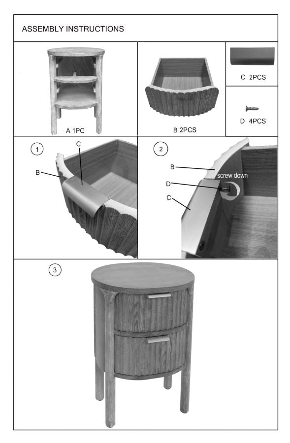 Mesita de noche de madera con cajón – Gothenburg