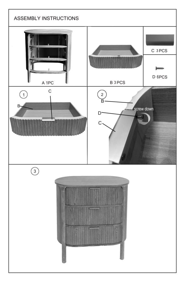 Cómoda de madera con cajones – Gothenburg colección dormitorio
