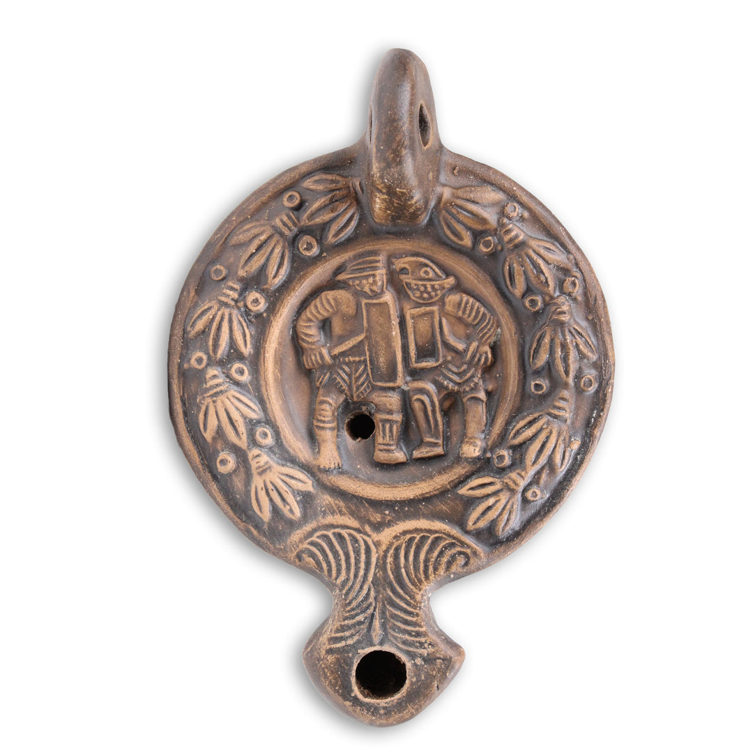 Lucerna de Aceite con Gladiadores Romanos