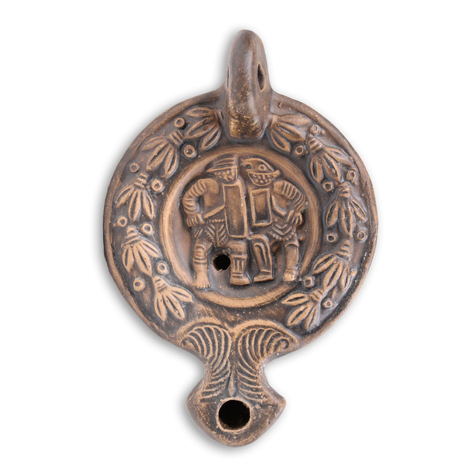 Lucerna de Aceite con Gladiadores Romanos