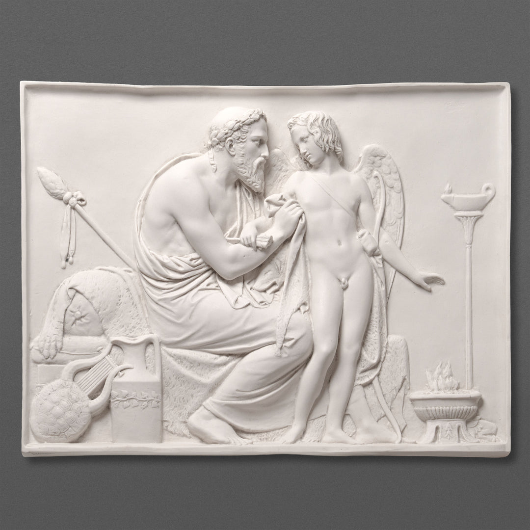 Cúpido recibido por Anacreón (bajorrelieve)