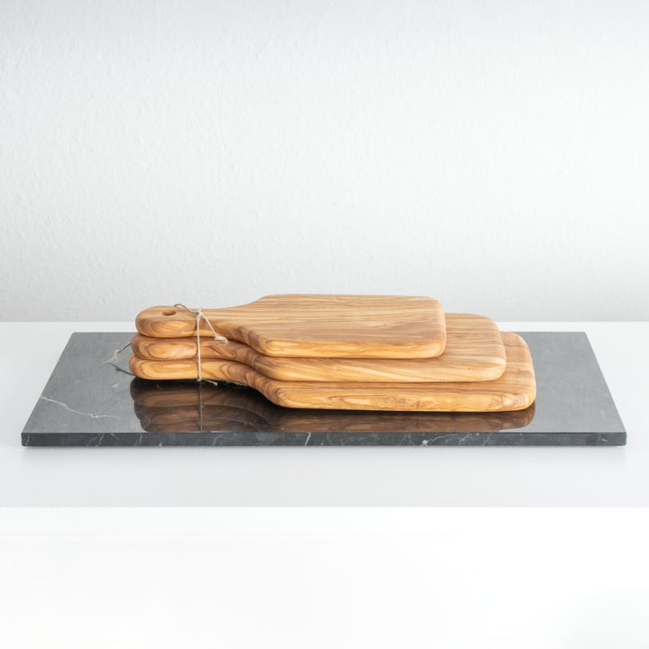 Juego de tablas de cortar de madera de olivo – Set de regalo (3 piezas)