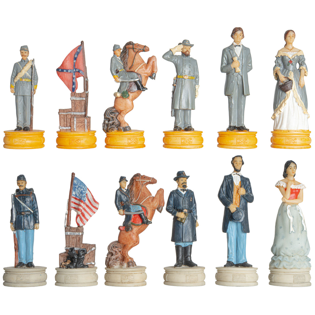 Juego de Piezas de Ajedrez Temático de la Guerra Civil Americana
